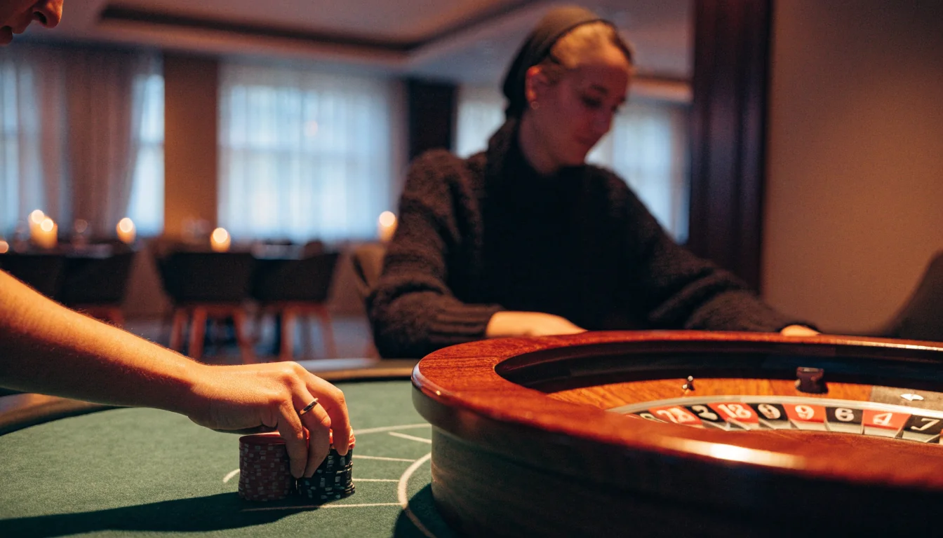 Roulettehjul på ett kasinobord i en svensk spelhall