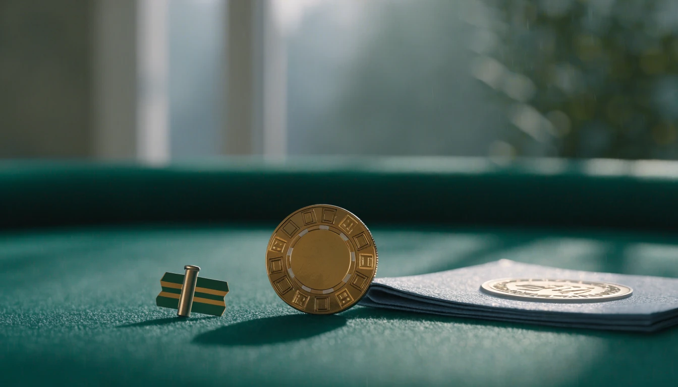 Svenskt licensierat casino med spelmarker och flagga