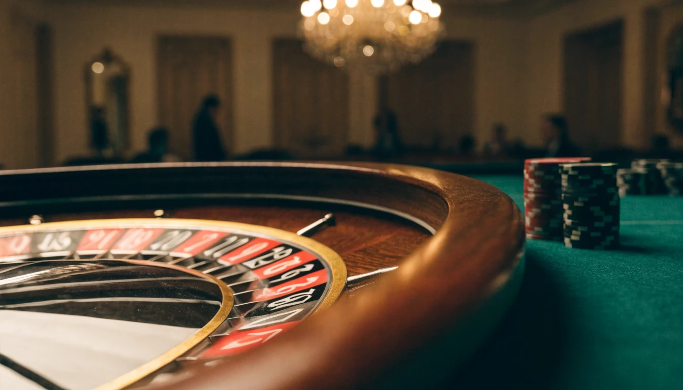 Elegant roulettehjul på grönt bord i ett svenskt casinoklimat